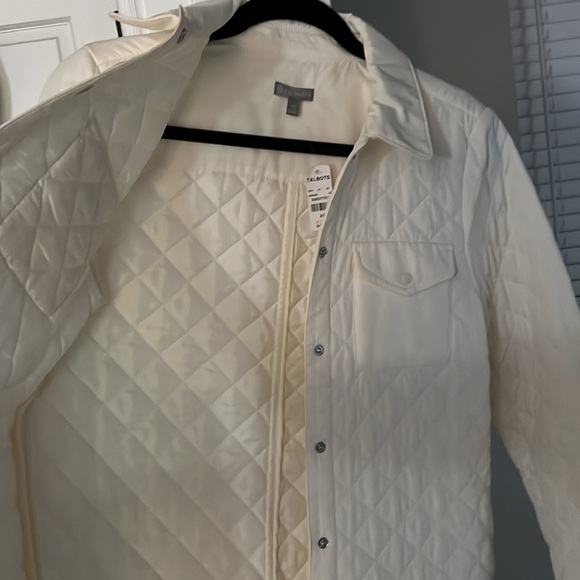 Talbots Lightweight Quilted Coat. Size XS NWT Ivory. - Picture 3 of 6